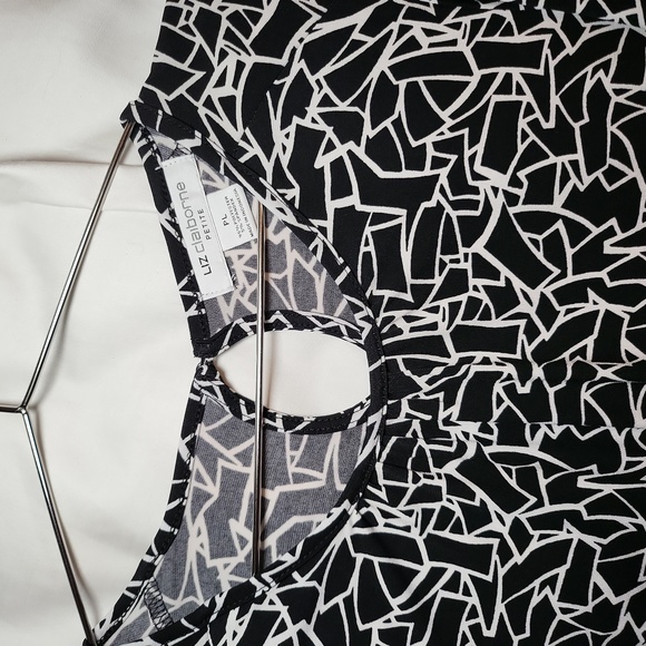 LIZ Claiborne PL abstract BLK and WHT long Sleeve Shirt - Picture 4 of 4